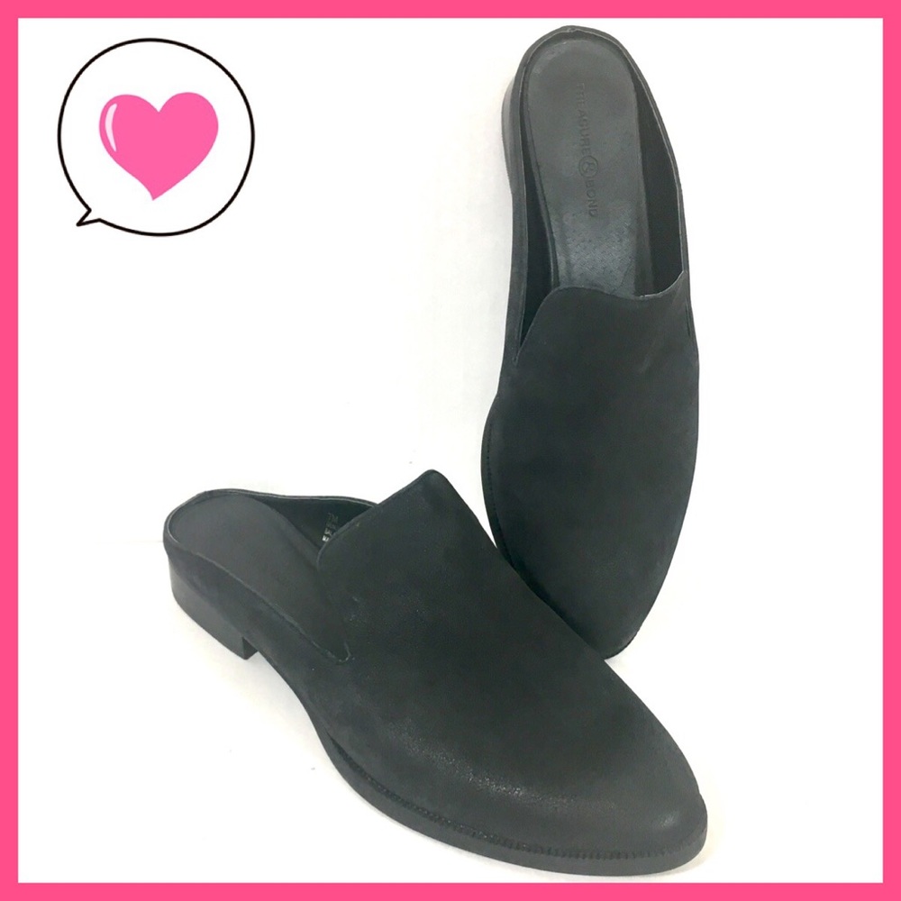 NWT Treasure & Bond Genuine Leather Black Mules 7